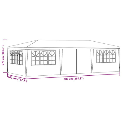Gazebo Professionale con Pareti 4x9 m Blu 90 g/m² | homemem39