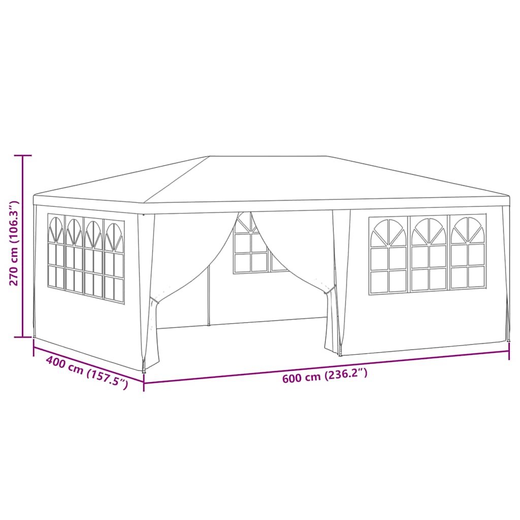 Gazebo Professionale con Pareti 4x6 m Antracite 90 g/m² | homemem39