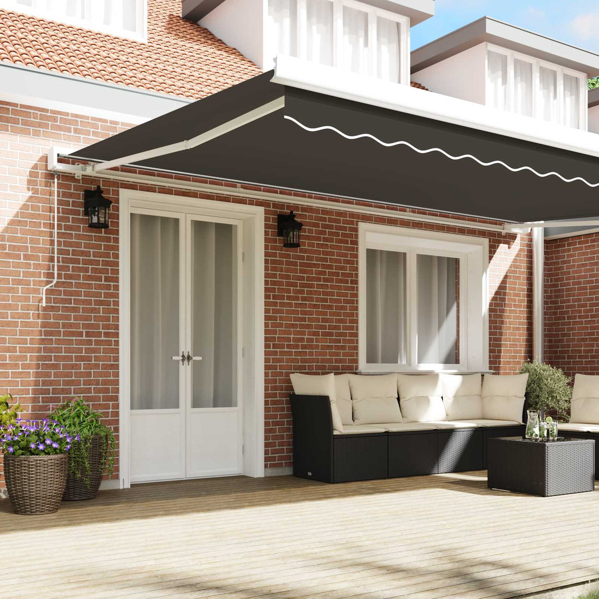Telaio di tenda manuale 4,5 x 3 m Bianco