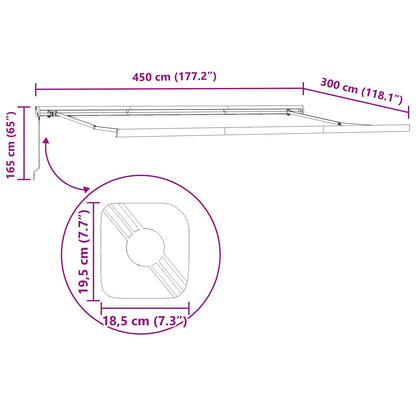 Telaio di tenda manuale 4,5 x 3 m Bianco