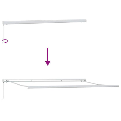 Tenda da Sole Bianco 5 x 3 m Metallo