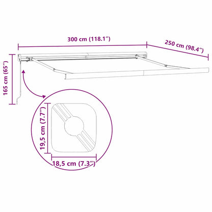 Tenda da Sole Antracite 3 x 2,5 m Metallo