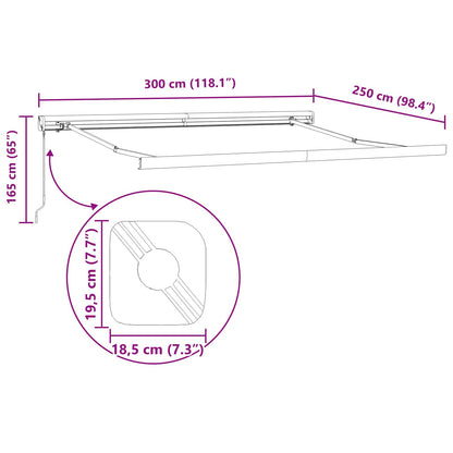 Telaio di tenda manuale 3 x 2,5 m Antracite