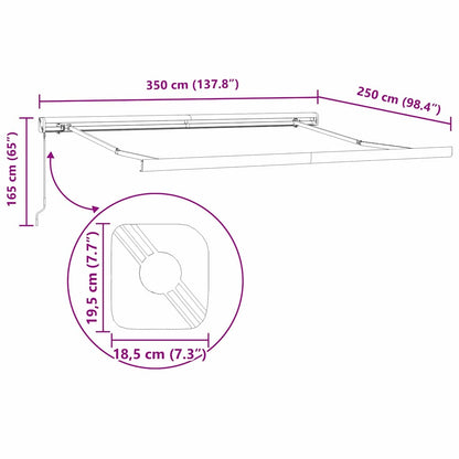 Tenda da Sole Antracite 3,5 x 2,5 m Metallo