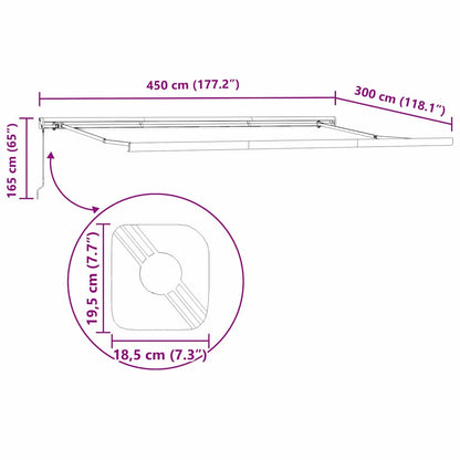 Tenda da Sole Antracite 4,5 × 3 m Metallo