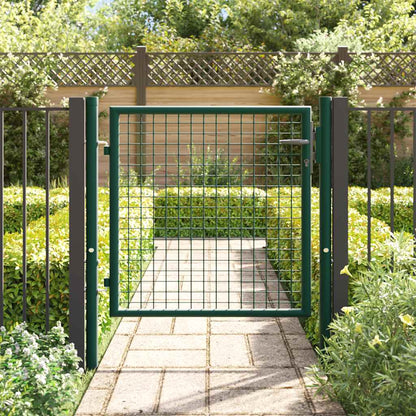 Cancello per Recinzione in Acciaio 100x75 cm Verde | homemem39