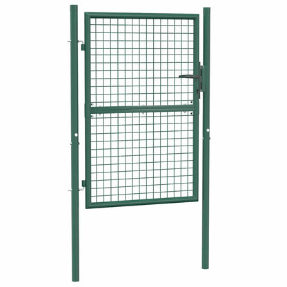 Cancello per Recinzione in Acciaio 100x125 cm Verde | homemem39