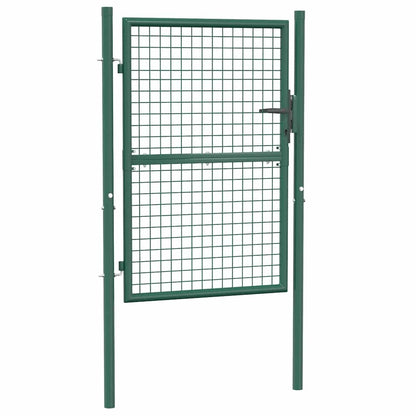Cancello per Recinzione in Acciaio 100x125 cm Verde - homemem39