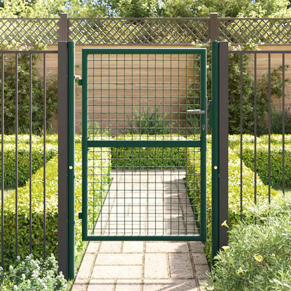 Cancello per Recinzione in Acciaio 100x125 cm Verde | homemem39