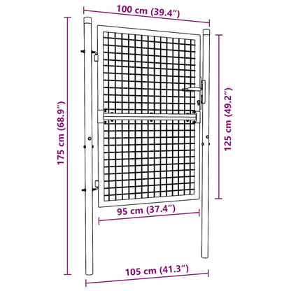 Cancello per Recinzione in Acciaio 100x125 cm Verde - homemem39