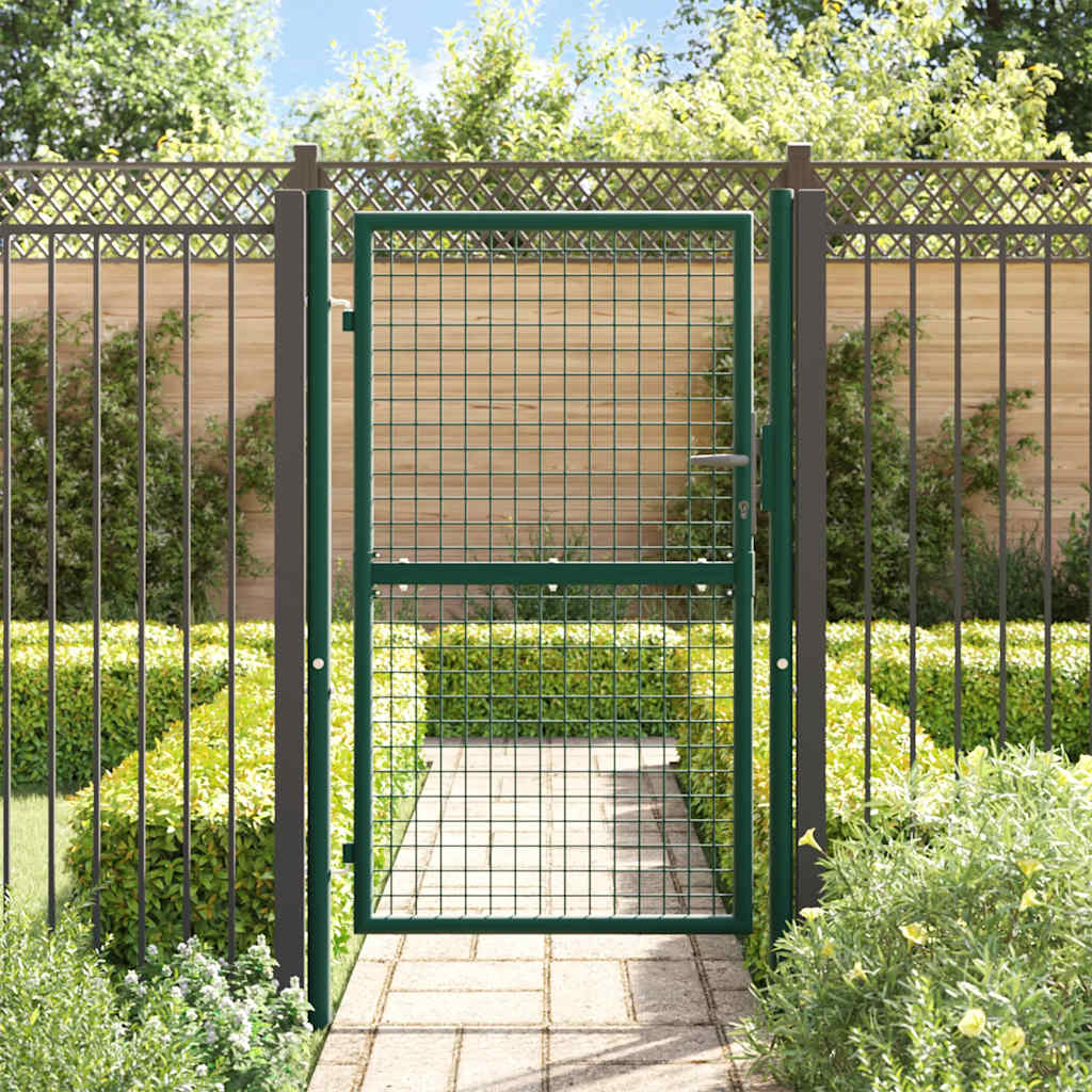 Cancello per Recinzione in Acciaio 100x150 cm Verde | homemem39