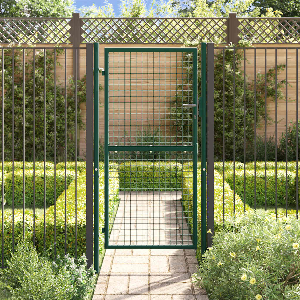 Cancello per Recinzione in Acciaio 100x175 cm Verde | homemem39