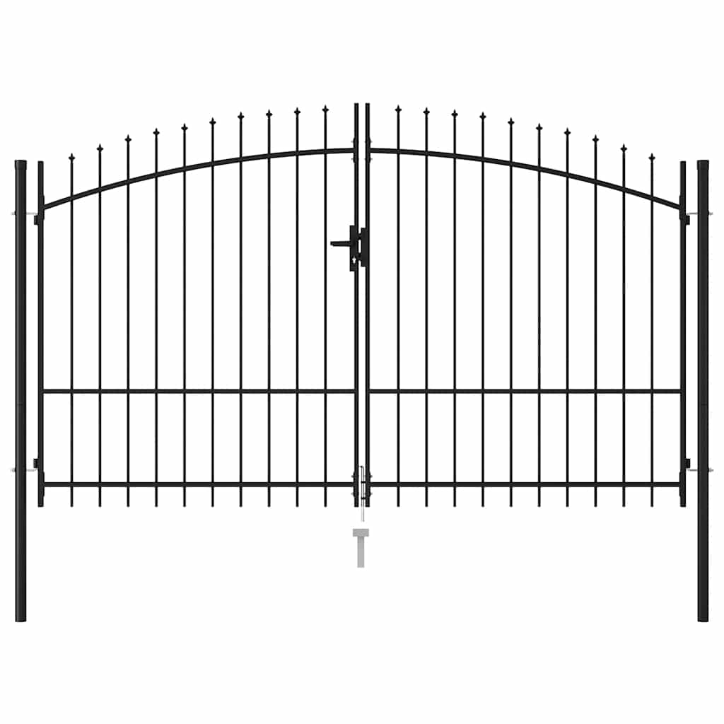 Cancello per recinzione Woerden Doppia porta con punta superiore 299,5x224,5 cm | homemem39