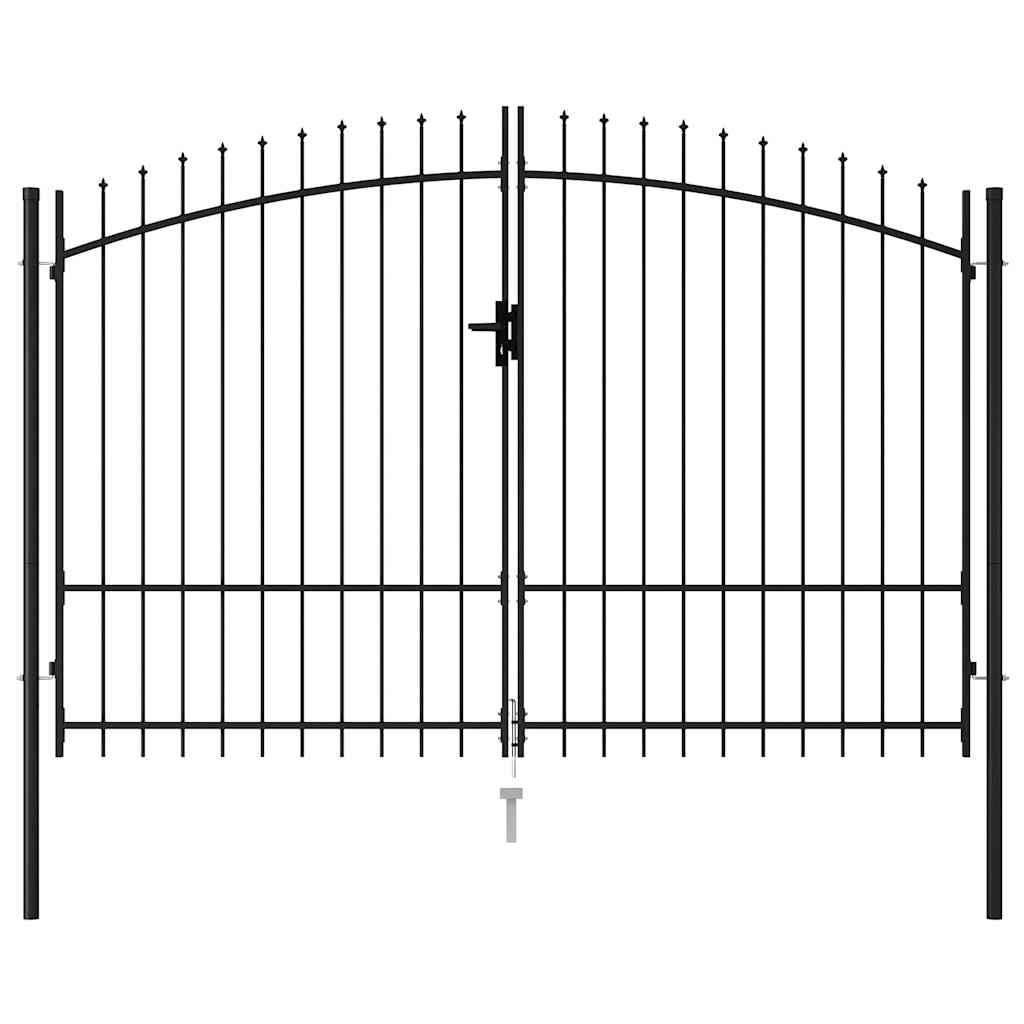 Cancello per recinzione Woerden Doppia porta con punta superiore 299,5x249,5 cm | homemem39