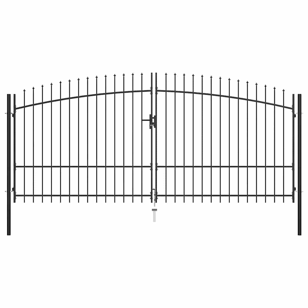 Cancello per recinzione a doppia porta Woerden con punta a lancia 400x224,5 cm | homemem39