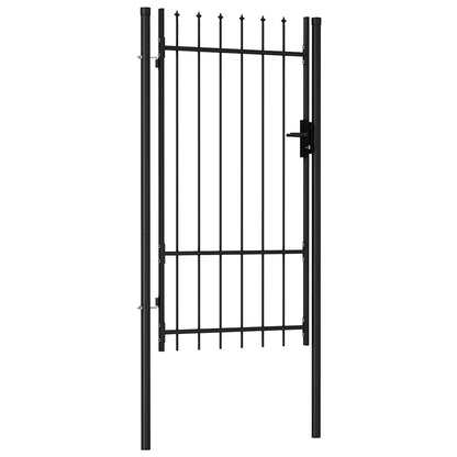 Cancello per recinzione BOXTEL porta singola con punta in acciaio 1x1,75 m Nero | homemem39