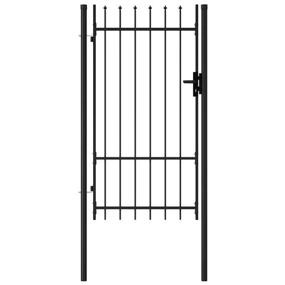 Cancello per recinzione BOXTEL porta singola con punta in acciaio 1x1,75 m Nero | homemem39
