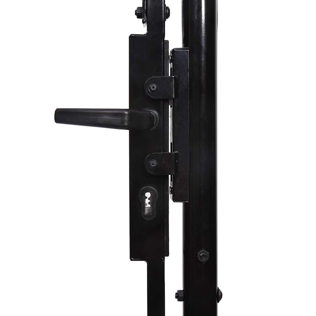 Cancello per recinzione BOXTEL porta singola con punta in acciaio 1x1,75 m Nero | homemem39