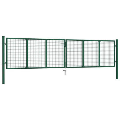 Cancello da Giardino a Rete in Acciaio 390x75 cm Verde - homemem39