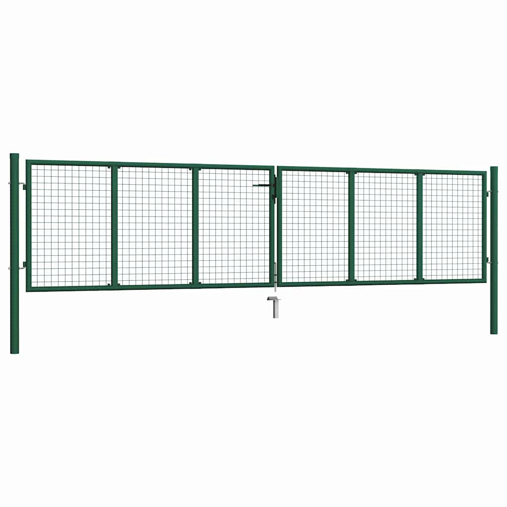 Cancello da Giardino in Rete di Acciaio 400x100 cm Verde | homemem39