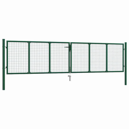 Cancello da Giardino in Rete di Acciaio 400x100 cm Verde | homemem39