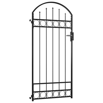 Cancello per recinzione ASSEN con parte superiore ad arco in acciaio 89x200 cm Nero | homemem39