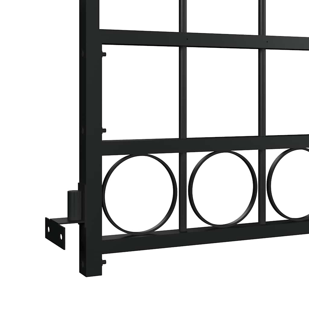 Cancello per recinzione ASSEN con parte superiore ad arco in acciaio 89x200 cm Nero | homemem39