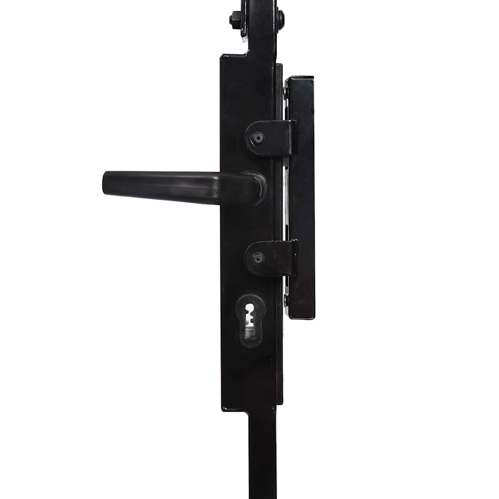 Cancello per recinzione ASSEN con parte superiore ad arco in acciaio 89x200 cm Nero | homemem39