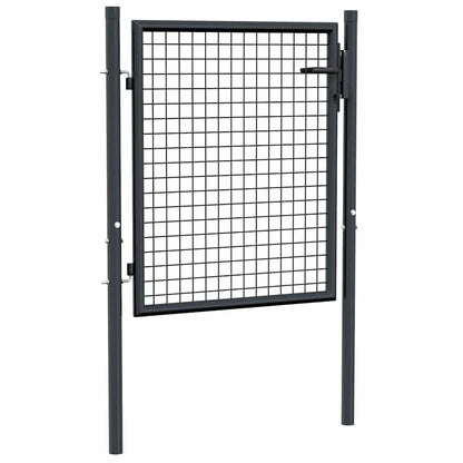 Cancello da Giardino in Rete di Acciaio Zincato 100x75 cm Grigio | homemem39