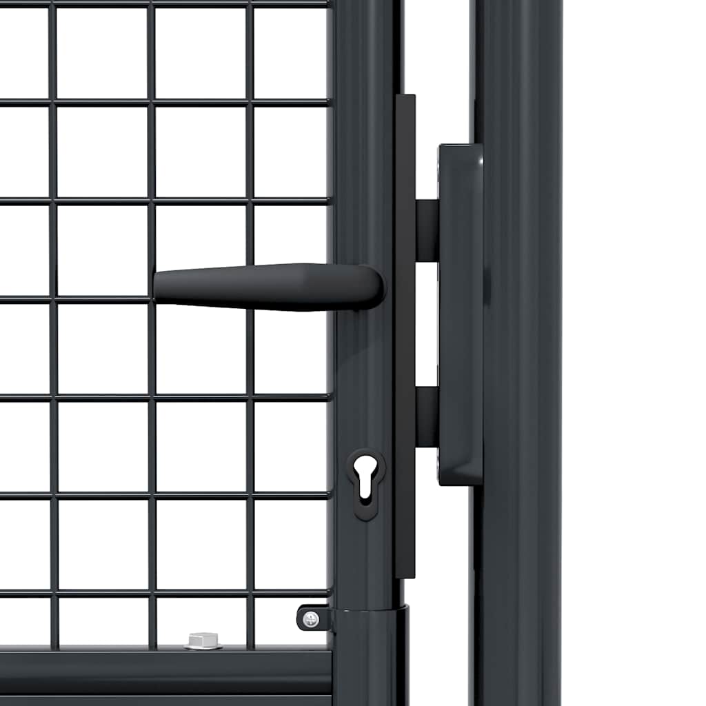 Cancello da Giardino in Rete di Acciaio Zincato 100x125 cm Grigio | homemem39
