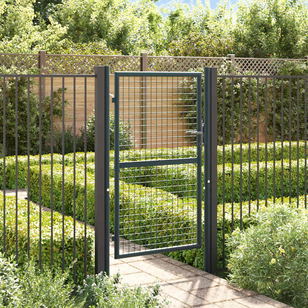 Cancello da Giardino in Rete di Acciaio Zincato 100x150 cm Grigio | homemem39