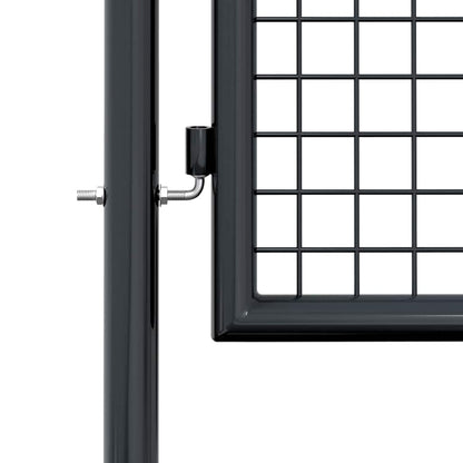 Cancello da Giardino in Rete di Acciaio Zincato 100x175 cm Grigio | homemem39