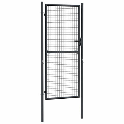 Cancello da Giardino in Rete di Acciaio Zincato 100x200 cm Grigio | homemem39