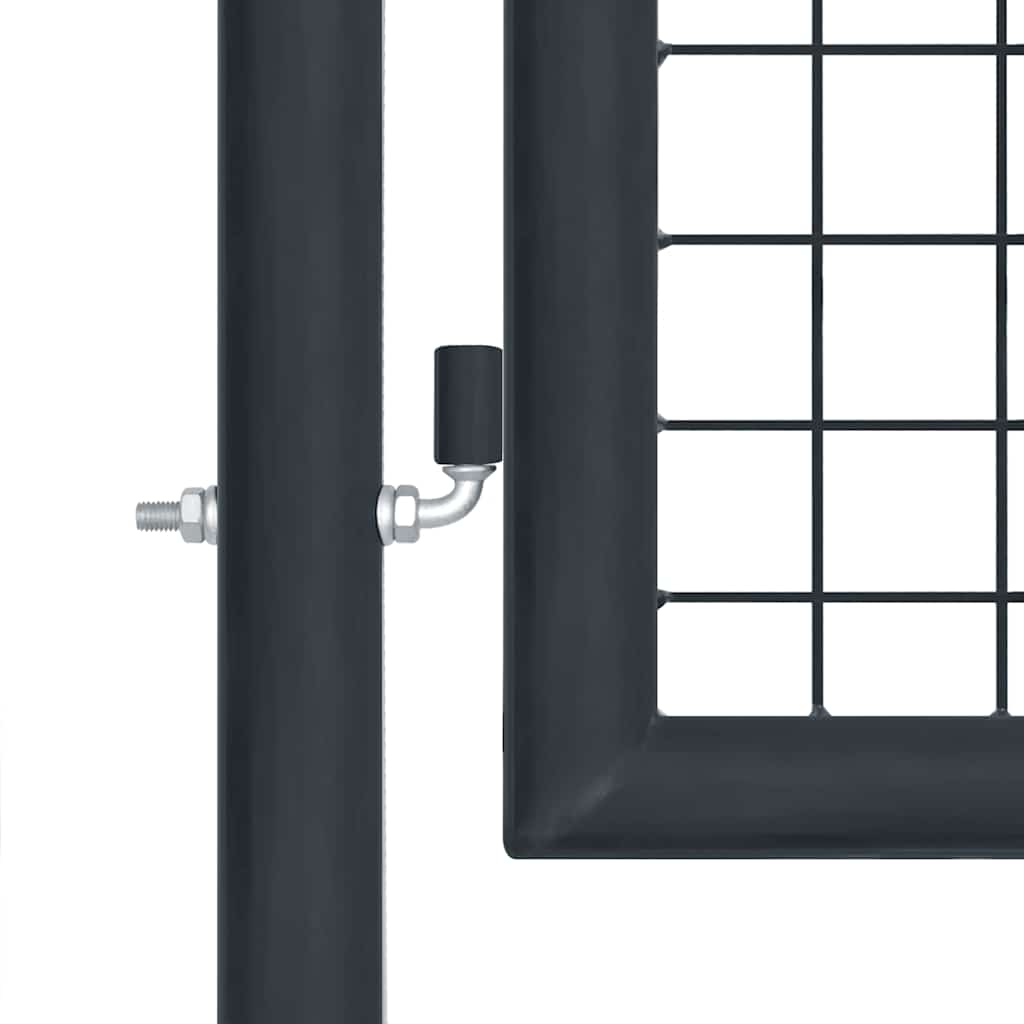 Cancello da Giardino in Rete di Acciaio Zincato 400x75 cm Grigio | homemem39