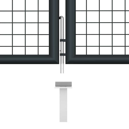 Cancello da Giardino in Rete di Acciaio Zincato 400x100 cm Grigio