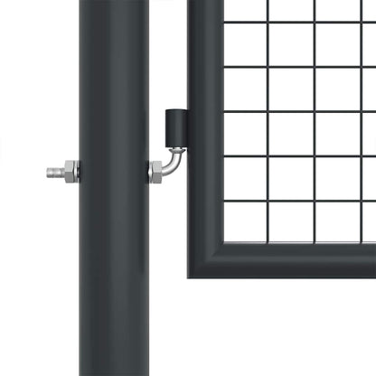 Cancello da Giardino in Rete di Acciaio Zincato 400x125 cm Grigio