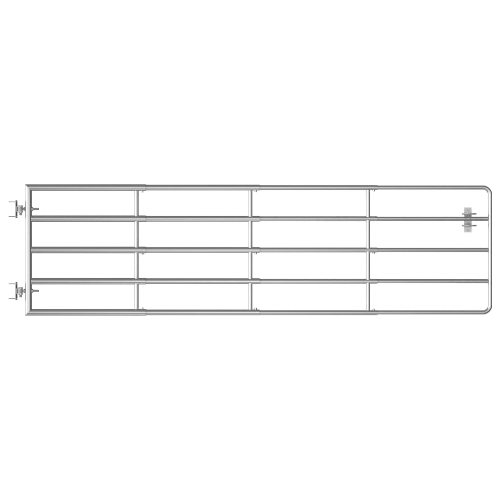Cancello da Giardino in Acciaio 5 Sbarre (115-300)x90cm Argento | homemem39