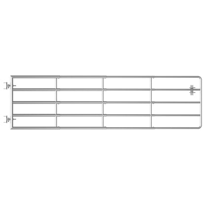 Cancello da Giardino in Acciaio 5 Sbarre (115-300)x90cm Argento | homemem39