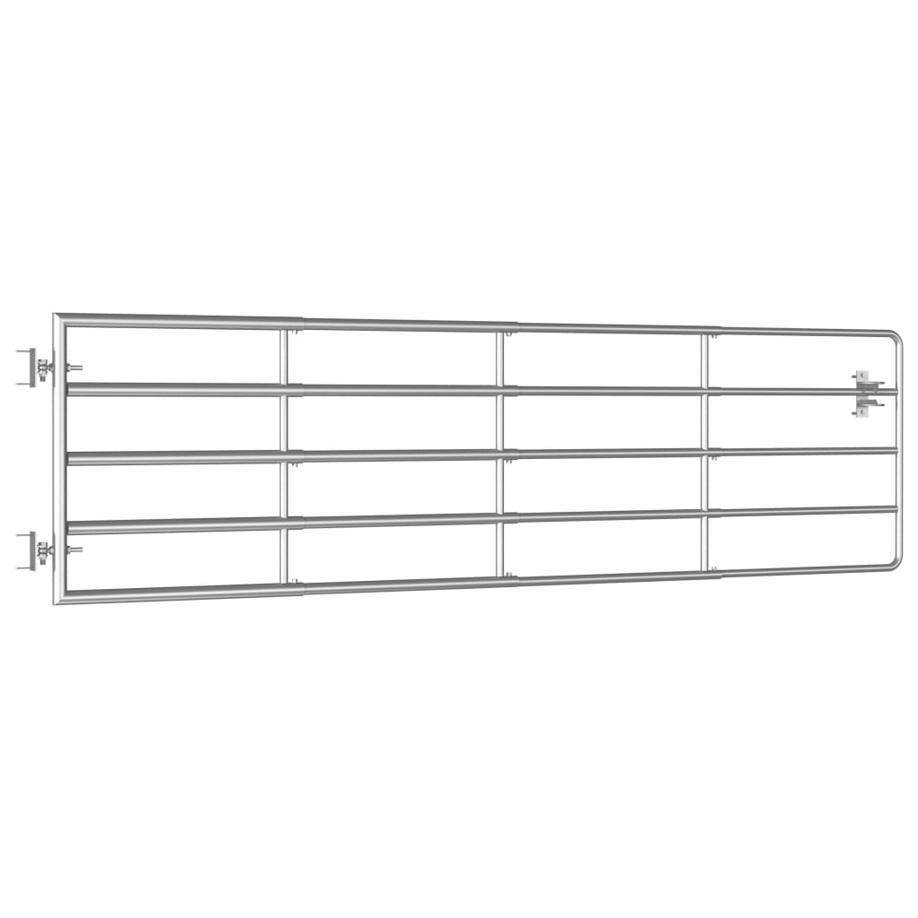 Cancello da Giardino in Acciaio 5 Sbarre (115-300)x90cm Argento | homemem39