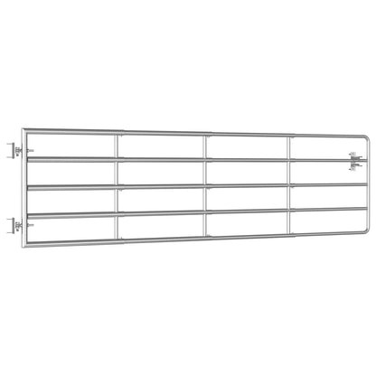 Cancello da Giardino in Acciaio 5 Sbarre (115-300)x90cm Argento | homemem39