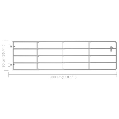 Cancello da Giardino in Acciaio 5 Sbarre (115-300)x90cm Argento | homemem39