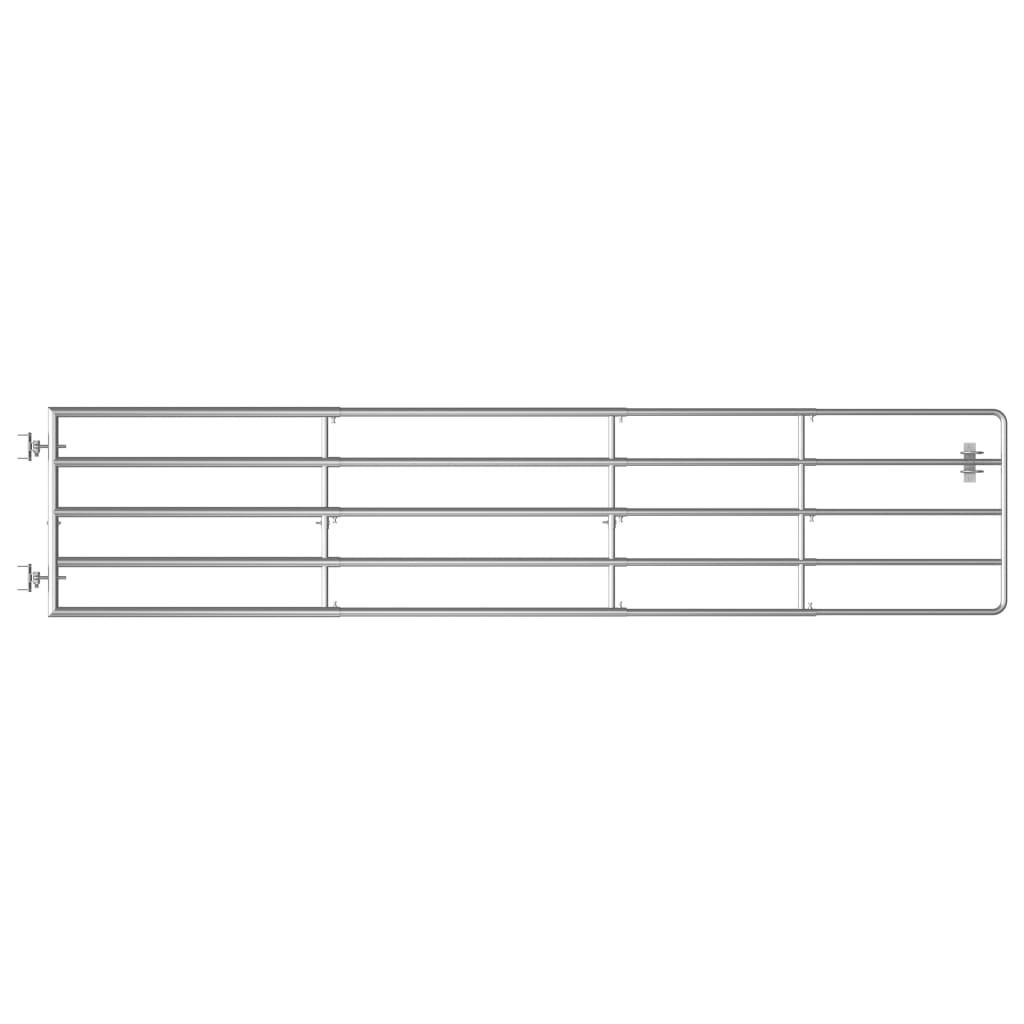 Cancello da Giardino in Acciaio 5 Sbarre (150-400)x90cm Argento | homemem39