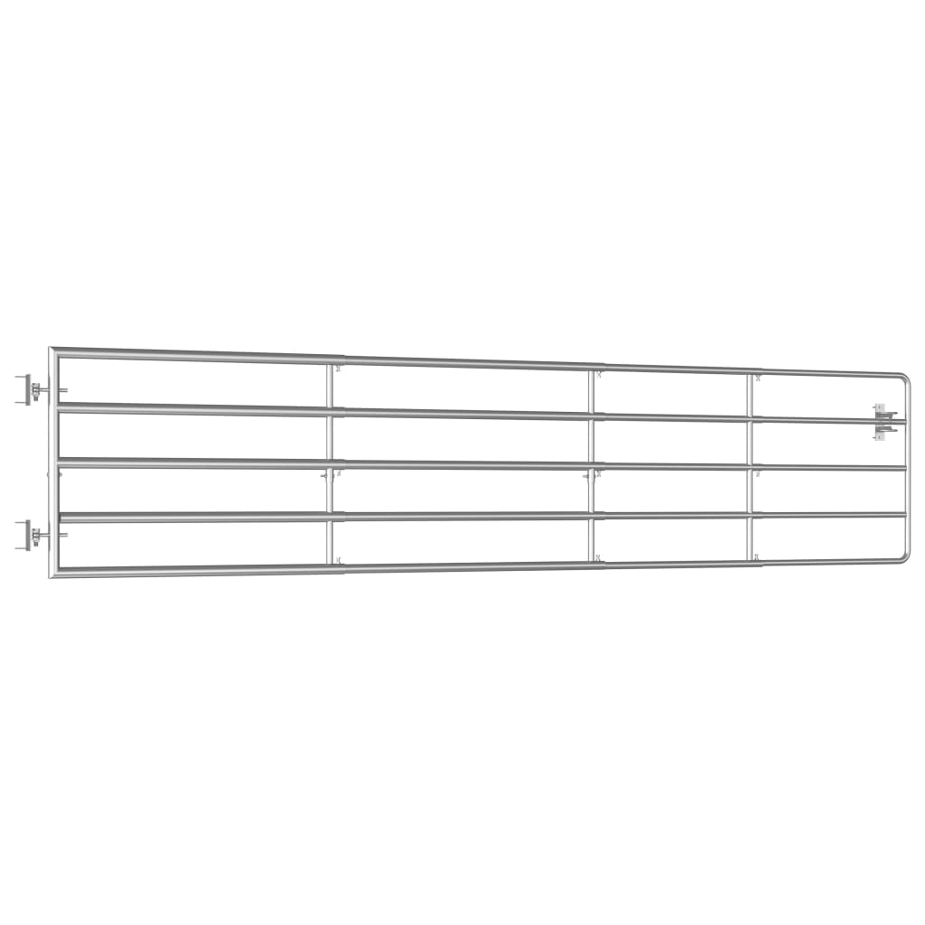 Cancello da Giardino in Acciaio 5 Sbarre (150-400)x90cm Argento | homemem39