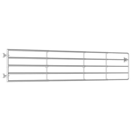 Cancello da Giardino in Acciaio 5 Sbarre (150-400)x90cm Argento | homemem39