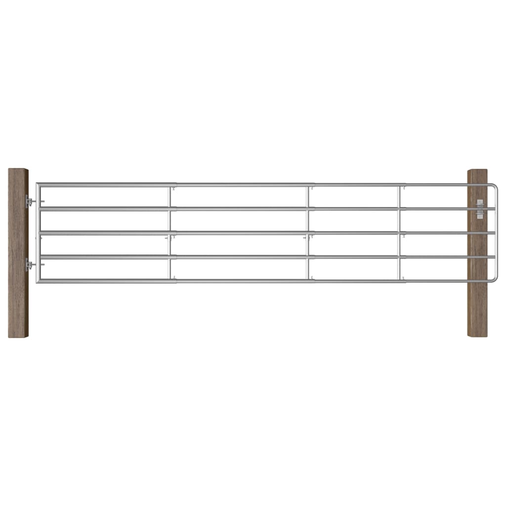 Cancello da Giardino in Acciaio 5 Sbarre (150-400)x90cm Argento | homemem39