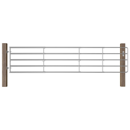 Cancello da Giardino in Acciaio 5 Sbarre (150-400)x90cm Argento | homemem39
