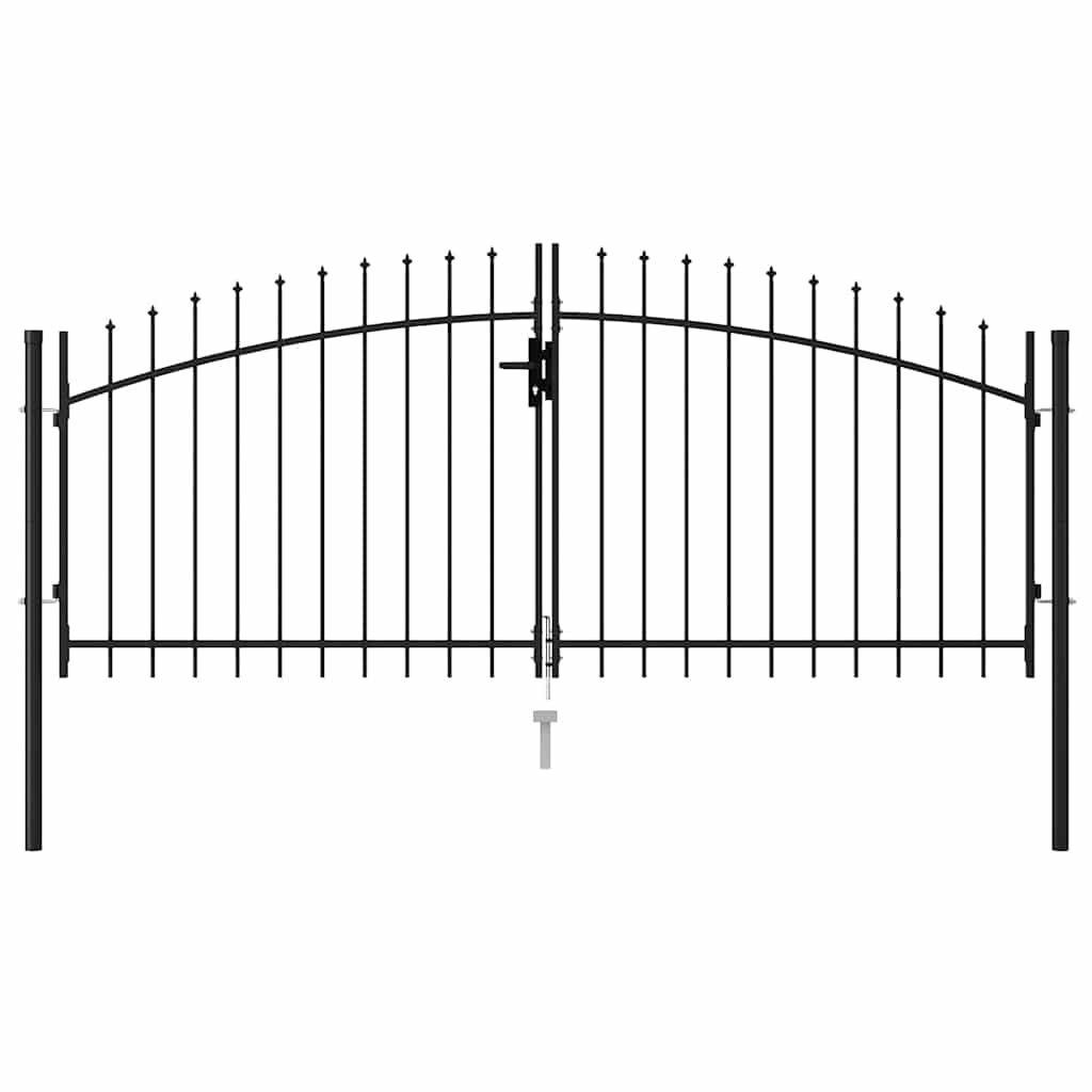 Cancello per recinzione Woerden Doppia porta con punta superiore 299,5x174,5 cm