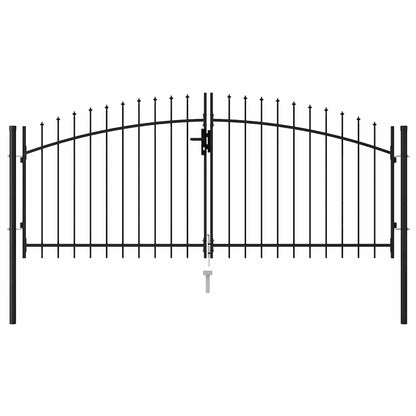 Cancello per recinzione Woerden Doppia porta con punta superiore 299,5x174,5 cm