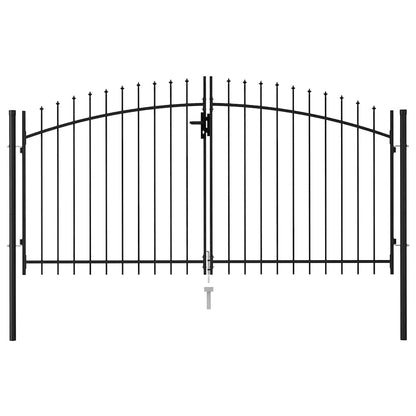 Cancello per recinzione Woerden Doppia porta con punta superiore 299,5x199,5 cm | homemem39