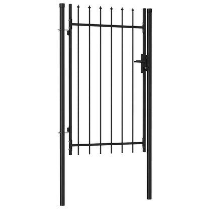 Cancello per recinzione BOXTEL porta singola con punta in acciaio 1x1,5 m Nero | homemem39